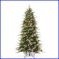 OPEN BOX 6.5FT Frosted Pre-Lit Slim Aspen Fir Realistic Artificial Christmas