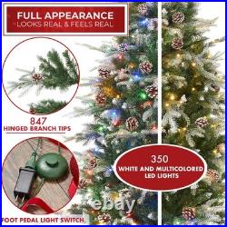 OPEN BOX 6.5FT Frosted Pre-Lit Slim Aspen Fir Realistic Artificial Christmas