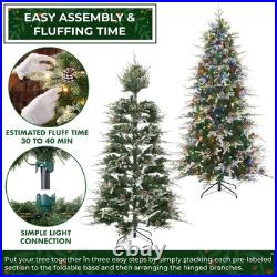 OPEN BOX 6.5FT Frosted Pre-Lit Slim Aspen Fir Realistic Artificial Christmas