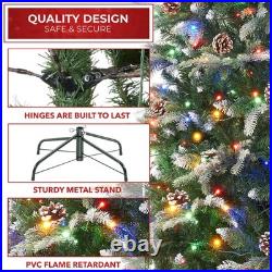 OPEN BOX 6.5FT Frosted Pre-Lit Slim Aspen Fir Realistic Artificial Christmas