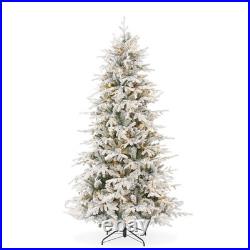 OPEN BOX 6.5FT Snow Flocked Pre-Lit Slim Aspen Fir Realistic Artificial