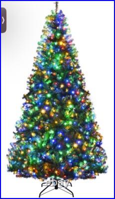 OPEN BOX 8 ft Pre-Lit Artificial Christmas Tree with White Lights and Stand