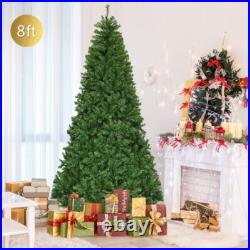 OPEN BOX 8 ft Pre-Lit Artificial Christmas Tree with White Lights and Stand