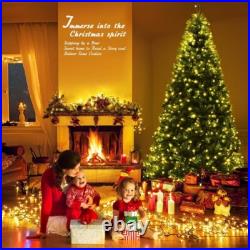 OPEN BOX 8 ft Pre-Lit Artificial Christmas Tree with White Lights and Stand