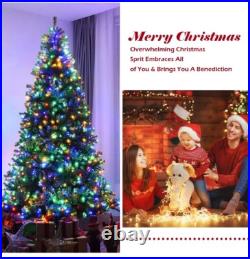 OPEN BOX 8 ft Pre-Lit Artificial Christmas Tree with White Lights and Stand