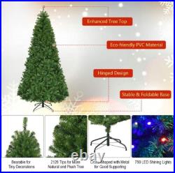 OPEN BOX 8 ft Pre-Lit Artificial Christmas Tree with White Lights and Stand