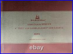 Open Box Defect Balsam Hill Saratoga Spruce 6' Tree with Candlelight LED Lights