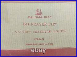 Open Box Defect Top Lights Balsam Hill Fraser Fir 5.5' Tree wth Clear LED Lights
