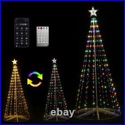 Outdoor APP Control Christmas Tree for Yard 328 LED Cone Tall Artificial Flag