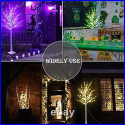 Outdoor Colorful Lighted Birch Tree for Christmas Decoration 5FT, Color Chang