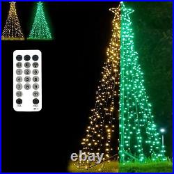 Outdoor Lighting 7.8FT Cone Christmas Tree LED Lights Star Topped WithGR 5617F2H