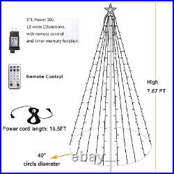 Outdoor Lighting Christmas Tree Lights 7.8Ft Cone Tall Star Topped Artificial Outdoor Lighting Christmas Tree Lights 7.8Ft Cone Tall Star Topped Artificial