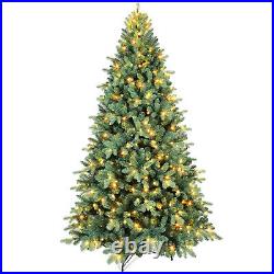 PE+PVC Blue Spruce Artificial Christmas Tree with Lights Foldable