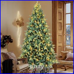 PE+PVC Blue Spruce Artificial Christmas Tree with Lights Foldable