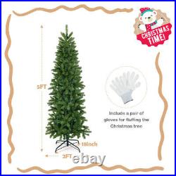 Pencil Christmas Tree with 180 Warm White and Multi-color LED Lights