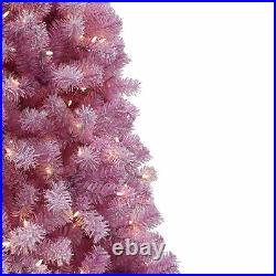 Perfect Holiday 6.5ft Pre-lit Light Pink Christmas Tree with 400 LED, Dia 41