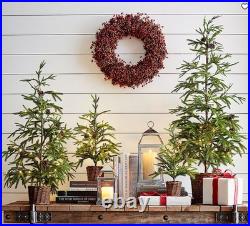 Pottery Barn XL Lit Potted Pine Tree Stately 60 5' Height Burlap Bottom EUC