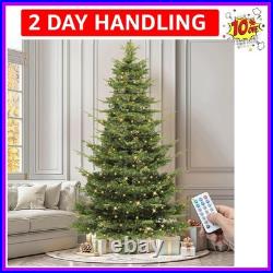 PreLit Aspen Fir Artificial Christmas Tree 6.5ft with Remote, Layered Christm