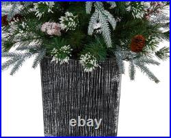 Pre-Lit 4Ft Frosted Artificial Christmas Tree with 105 LED Lights & Berries
