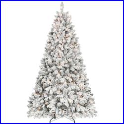 Pre-Lit 4.5FT Flocked Christmas Tree 250 LED Warm White Lights & Pine Cones