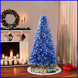 Pre-Lit 6.5' Artificial Christmas Tree with 300 Lights, Blue 6.5' Fashion Blue