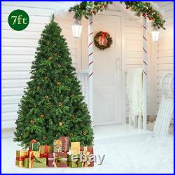 Pre-Lit 7' Premium Spruce Artificial Christmas Tree Hinged 460 LED Lights Pine