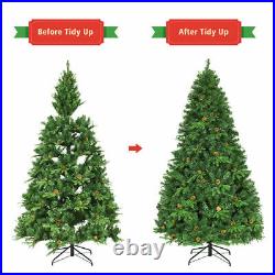 Pre-Lit 7' Premium Spruce Artificial Christmas Tree Hinged 460 LED Lights Pine