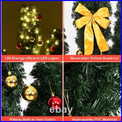 Pre-Lit Artificial Cactus Christmas Tree LED Lights Ball Ornaments Decor