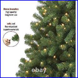 Pre-Lit Artificial Christmas Tree 6ft with 300 Clear Incandescent Mini Lights
