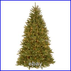 Pre-Lit Artificial Full Christmas Tree, Green, Dunhill Fir, White Lights, Inc