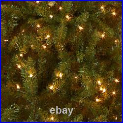 Pre-Lit Artificial Full Christmas Tree, Green, Dunhill Fir, White Lights, Inc