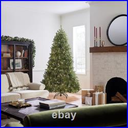 Pre-Lit Artificial Full Christmas Tree, Green, Dunhill Fir, White Lights, Inc