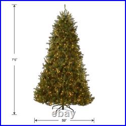 Pre-Lit Artificial Full Christmas Tree, Green, Dunhill Fir, White Lights, Inc