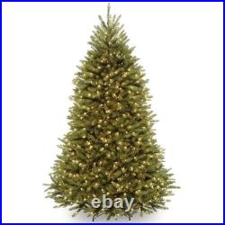Pre-Lit Artificial Full Christmas Tree Green Dunhill Fir White Lights Include