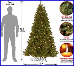 Pre-Lit Artificial Full Christmas Tree, Green, North Valley Spruce, White Lights