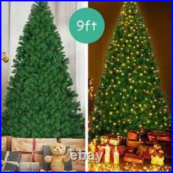 Pre-Lit Artificial Hinged Christmas Tree with8 Modes LED Lights and Foot Pedal