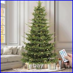 Pre-Lit Aspen Fir Artificial Christmas Tree 6.5ft with Remote, Layered Christ