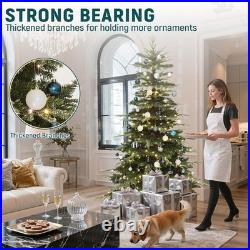 Pre-Lit Aspen Fir Artificial Christmas Tree 6.5ft with Remote, Layered Christ