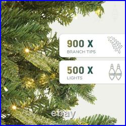 Pre-Lit Aspen Fir Artificial Christmas Tree 6.5ft with Remote, Layered Christ