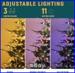 Pre-Lit Aspen Fir Artificial Christmas Tree 6.5ft with Remote, Layered Christ