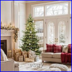 Pre-Lit Aspen Fir Artificial Christmas Tree 6.5ft with Remote, Layered Christ