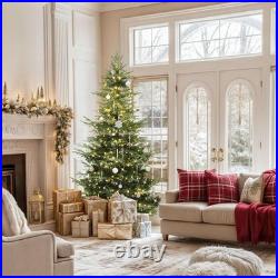 Pre-Lit Aspen Fir Artificial Christmas Tree 6.5ft with Remote, Layered Christ