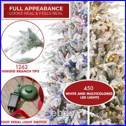 Pre-Lit Aspen Fir Artificial Christmas Tree White & Multicolored Lights withStand