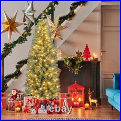 Pre-Lit Blue Artificial Christmas Tree Slim with 9 Lighting Modes Pre-Lit Blue Artificial Christmas Tree Slim with 9 Lighting Modes