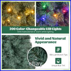 Pre-Lit Blue Artificial Christmas Tree Slim with 9 Lighting Modes Pre-Lit Blue Artificial Christmas Tree Slim with 9 Lighting Modes