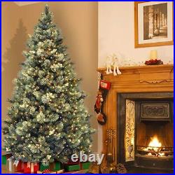 Pre-Lit Cashmere Artificial Christmas Tree Clear Lights 7ft Hinged Tree