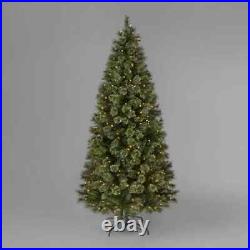 Pre-Lit Cashmere Artificial Christmas Tree Clear Lights 7ft Hinged Tree