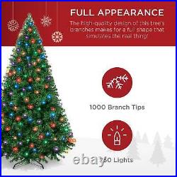 Pre-Lit Christmas Tree 6' Classic Pine 250 Multicolor LED Lights Hinged Branches