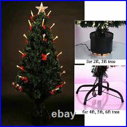 Pre-Lit Christmas Tree Fiber Optic LED Lights Xmas Home Decor Candle & Bow 2-6FT