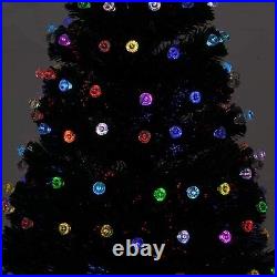 Pre-Lit Christmas Tree Fiber Optic Pine LED Lights Xmas Decor 4 Styles 2-6ft